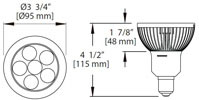 14W LED PAR30LA Bulb, Base: E26