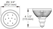 15W LED PAR38 Bulb, Base: E26