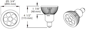 12W LED PAR30L Dimming Bulb, Base:E26